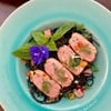 “Spicy Smoked Duck with Basil Leaves & Olive Oil Pasta” (THB380) 