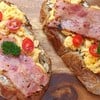 scrambled eggs and bacon sourdough toast scrambled eggs and bacon sourdough toast