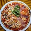 Pizza Seafood Lover + Pizza Prosciutto & Rocket (490++) 