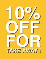 10% OFF FOR TAKE AWAY !

ลดราคา 10 เปอร์เซนต์ สำหรับลูกค้าที่ซื้อกลับไปดื่มที่บ้านครับ :-)