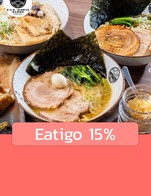 โปรโมชั่น Eatigo 15% ลด 15 % เมื่อสั่งเมนูในหมวด ราเมน / Ramen , ขนมหวาน / Dessert, ของทานเล่น / Appetizer, ท๊อปปิ้ง / Topping, ข้าว / Rice Bowl