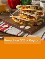 โปรโมชั่น Promotion SCB - Gaysorn ลด 10 % เมื่อสั่งเมนู Salad - Caesar Chicken สลัดซีซาร์ไก่, Nacho, Quesadilla - Pork, Quesadilla - Beef, Mexi pizza - Beef พิซซ่าเนื้อ, Mexi Salad, Taco - Pork 1, Burrito - Ground Beef, Mexi Burger - Pulled pork เบอร์เกอร์หมู, Rice Bowl - Ground Beef, Salad - Ground Beef, Taco - Chicken 1, Rice Bowl - Chicken, Rice Bowl - Beef, Burrito - Beef, Taco - COMBO, Taco - Ground Beef 1, สลัด Lemon Chicken Salad, Taco - Beef 3, Taco - Tofu 1, Burrito - Chicken, Salad - Spicy Tuna สลัดสไปซี่ทูน่า, Taco - Pork 2, Salad - Beef, Salad - Tofu, Salad - Pork, Quesadilla - Chicken, Mexi pizza - Tofu พิซซ่าเต้าหู้, Mexi Burger - Beef เบอร์เกอร์เนื้อ, Rice Bowl - Pork, Taco - Ground Beef 2, Mexi Burger - Tofu เบอร์เกอร์เต้าหู้, Mexi Burger - Ground beef เบอร์เกอร์เนื้อบด, Burrito - Pork, Taco - Beef 1, Quesadilla - Tofu, Taco - Pork 3, Taco - Tofu 3, Mexi pizza - Chicken พิซซ่าไก่, Quesadilla - Ground Beef, Taco - Ground Beef 3, Mexi pizza - Pulled pork พิซซ่าหมู, Salad - Chicken, Nacho Ground Beef, Taco - Chicken 3, Mexi pizza - Ground Beef พิซซ่าเนื้อบด, Rice Bowl - Tofu, Taco - Beef 2, Taco - Tofu 2, Mexi Burger - Chicken เบอร์เกอร์ไก่, Burrito - Tofu, Taco - Chicken 2