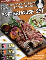 Porterhouse is back!
Direct from the Dry-Aged Room
Selected by Chef Arnaud
PORTERHOUSE SET 🥩

Dry-Aged  PORTERHOUSE Steak ~800 g.
✔️ Dry-Aged 45 Days 1,850.-
✔️ Dry-Aged 80 Days 1,990.-
✔️ Dry-Aged 100 Days 2,700.-

Serve together with special 2 side dishes
🔸 Potato Butter Confit
🔸 Green Apple, Walnut with Wasabi Mayo
served with Cherry Red Wines Sauce

This Promotion available from 19 March - 1 April 2021
At Arno’s Group Restaurants following this list
📌 Arno’s Narathiwat 15
📌 Arno’s Suanplu
📌 Arno’s Rain Hill
📌 Arno’s Sukhumvit 13
📌 Arno’s Chiangmai
📌 ArnoThai-Chan Road
📌 ArnoThai-Sukhonthasawat 28

----------------------------------------------------------
Stay Tuned with us:
Facebook: arnosgroup.th
LINE Official: @arnosgroup
IG: arnosgroup
Youtube: arnosgroup

Order our meat to cook at home
delivery.arnosgroup.com

*** Promotion prices are subject to Service Charge 4% and 7% VAT
#Arnos #ArnosGroup #Restaurant 
#ร้านอาโนส์ #ดรายเอจ #อาโนส์ #โปรโมชั่น
#Promotion #PORTERHOUSE 
#BestSteak #DryAgedBeef #Steak #Burger
#WFH #WorkFromHome
