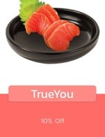 โปรโมชั่น True ลด 10 % เมื่อสั่งเมนู 32.ซาชิมิแซลมอน