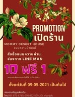 สั่งซื้อขนมหวาน MOMMY DESERT HOUSE(ขนมหวานบ้านแม่)
ชนิดใดก็ได้ ซื้อ 10 ฟรี 1 ทันที!!
สามารถเลือกขนมแบบใดก็ได้ (สามารถแจ้งผ่านออเดอร์ได้เลย)
ตั้งแต่วันที่ 09/05/2021 เป็นต้นไป 
หรือจนกว่าจะมีการเปลี่ยนแปลง
