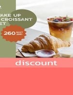 โปรโมชั่น discount ลด 30 - 40 บาท เมื่อสั่งเมนู Americano + Croissant