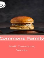 โปรโมชั่น Commons Family ลด 15 % เมื่อสั่งเมนูในหมวด Promotion, Burger Set Regular, On N Off, Topping, Snack, Sandwich, Mocktails, Burger-junior, Combo Set, Soda, Burger-Regular, Mineral Water, Burger Junior Set