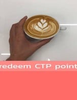 โปรโมชั่น redeem CTP point ลด 100 % เมื่อสั่งเมนูในหมวด non-coffee (hot), iced coffee, Frappe, non-coffee (iced), hot coffee, filter