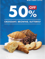 โปรโมชั่น Discount 50% Bakery - ส่วนลดเบเกอรี่ 50%  ลด 50 % เมื่อสั่งเมนูในหมวด เบเกอรี่