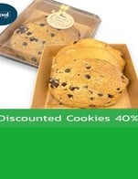 โปรโมชั่น Discounted Cookies 40% ลด 40 % เมื่อสั่งเมนู Cookie Chocchip / Raisin / Almond 3pcs, Cookie Chocolate  Size M, Cookie Raisin Almond, Cookie  Chocolate Size S, Cookie maccadamia