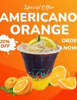โปรโมชั่น Summer dis 20% ลด 20 % เมื่อสั่งเมนู Americano Orange
