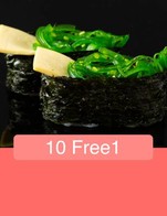 โปรโมชั่น 10 Free1 แถม เมนูในหมวด กรณีรีบ, ซูชิ40บาท, ซูชิ50บาท, ซูชิ30บาท, ซูชิ13บาท, ซูชิ18บาท เมื่อสั่งเมนูในหมวด กรณีรีบ, ซูชิ40บาท, ซูชิ50บาท, ซูชิ30บาท, ซูชิ13บาท, ซูชิ18บาท จำนวน 10 ที่