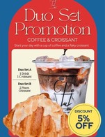 โปรโมชั่น Duo Set Discount 5% ลด 5 % เมื่อสั่งเมนู