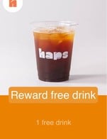 โปรโมชั่น Reward free drink ลด 100 % เมื่อสั่งเมนูในหมวด Non-Coffee, Tea, Coffee, Soft Drinks, Signatures, Smoothies จำนวน 1 ที่