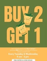 โปรโมชั่น Buy 2 get 1 แถม เมนูในหมวด Alternative menu signatures, Matcha, Non coffee, 7days a week, Recommend , Dessert to drink, Basic Coffee , Basic Hot menu เมื่อสั่งเมนูในหมวด Alternative menu signatures, Matcha, Non coffee, 7days a week, Recommend , Dessert to drink, Basic Coffee , Basic Hot menu จำนวน 2 ที่
