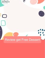 โปรโมชั่น Review get Free Dessert  ลด 35 - 50 บาท เมื่อสั่งเมนู ขนมครองแครงกะทิสด, ขนมข้าวเหนียวดำเปียก, ขนมเปียกกะทิรวมมิตร, สาคูลอนตาล, ขนมแป้งกรุบกะทิสด, ข้าวเหนียวเปียกลำไย, ข้าวเหนียวถั่วดำ, ขนมปลากริมไข่เต่า, ขนมลูกเดือยกะทิสด