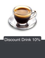 โปรโมชั่น Discount Drink 10% ลด 10 % เมื่อสั่งเมนูในหมวด Hot coffee ( กาแฟร้อน ), Non-coffee ( เครื่องดื่มไม่มีกาแฟ ), Iced Coffee ( กาแฟเย็น ), Frappe ( เมนูปั่น ), Italian soda ( อิตาเลี่ยนโซดา )