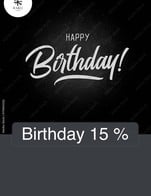 โปรโมชั่น Birthday 15 % ลด 15 % เมื่อสั่งเมนูในหมวด BEER, Whisky, FOOD, GIN, MIXER, Mocktail, NSPK, SPK, SPFW, Wine, SEP EVENT