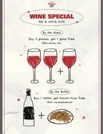 โปรโมชั่น WINE SPECIAL แถม Mar Y Sol Sauvignon Blanc – Chile /per glass 🇨🇱, Mar Y Sol Selection M (Merlot) 🇨🇱 /per glass  เมื่อสั่งเมนู  จำนวน 1 ที่