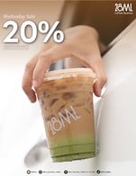 โปรโมชั่น ทุกวันพุธ Bev. ลด 20% ลด 20 % เมื่อสั่งเมนูในหมวด 2 AM, 3 AM, 4 AM , Tea, Non-Coffee, Sparkling , Smoothie , 28ml Reserve , Bakery, Popcorn