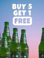 โปรโมชั่น 5 Free 1 แถม Chang 25 Cold Brew Lager Beer เมื่อสั่งเมนู  จำนวน 5 ที่
