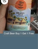 โปรโมชั่น Craft Beer Buy 1 Get 1 Free แถม เมนูในหมวด Beer Can, Beer Bottle เมื่อสั่งเมนูในหมวด Beer Can, Beer Bottle จำนวน 1 ที่