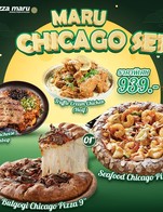 𝗦𝗲𝘁 𝟱 : 𝗠𝗮𝗿𝘂 𝗖𝗵𝗶𝗰𝗮𝗴𝗼 𝗦𝗲𝘁
Bulgogi Chicago Pizza or Seafood Chicago Pizza + Truffle Cream Chicken (Half) + Steak Kimcheese Bokkeumbap ปกติราคา 𝟭,𝟮𝟯𝟳.- ลดเหลือ 𝟵𝟯𝟵.-