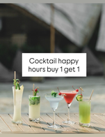 โปรโมชั่น Cocktail happy hours buy 1 get 1 แถม Fragrance of Rose , Zanta Bambu, Blushing Bamboo, Bamboo Sour, Rumbling bamboo เมื่อสั่งเมนู  ครบ 475 บาท