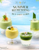 โปรโมชั่น Summer Refreshing แถม Leaf & Cozy, Yellow Breeze, Velvet Green, Avocado Honey Milkshake เมื่อสั่งเมนู จำนวน 1 ที่