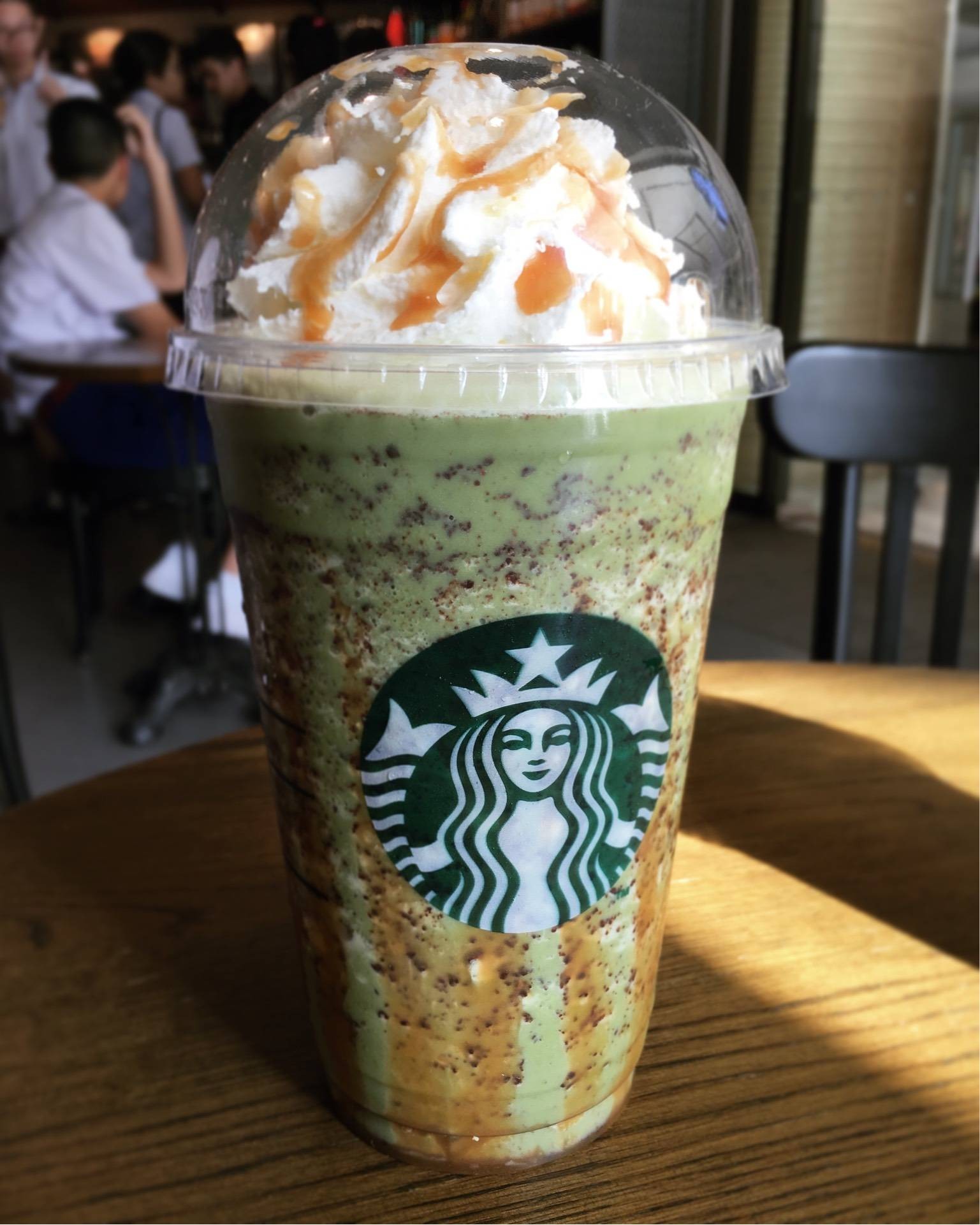 Green Tea Cream Frappuccino With Java Chip And Caramel Syrup##1 • ชา
