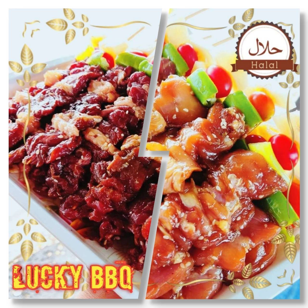 รูป บาร์บีคิว & ของทอด & กะเพรา By Lucky BBQ Halal Food