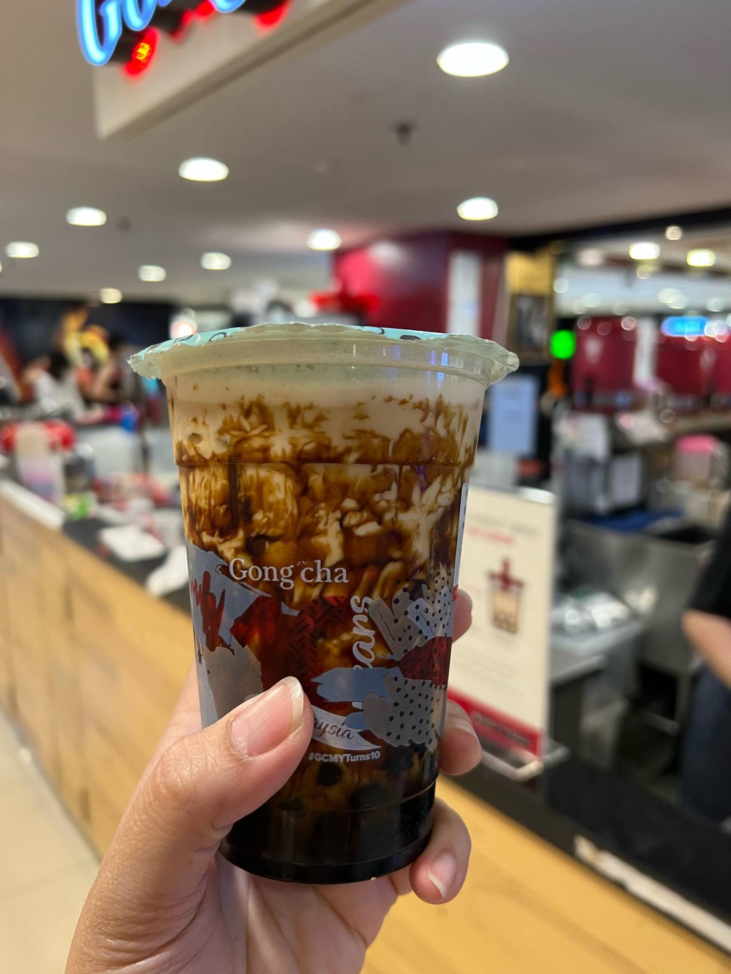 Gong Cha Earl Grey Signature Tea + Pearl ร้าน Gong Cha Gurney plaza
