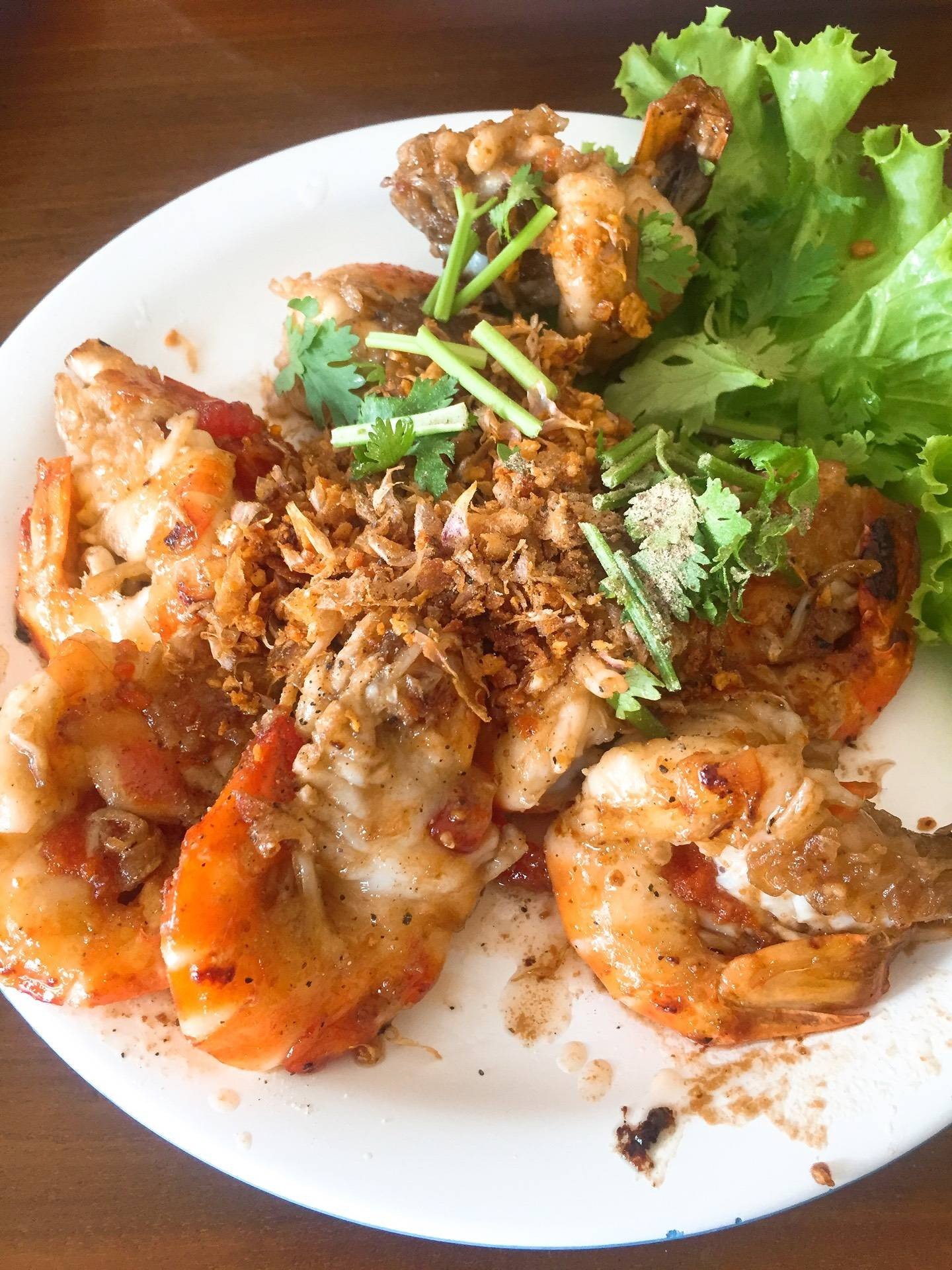 เมนูของร้าน อ้อกุ้งเผาบางเลน