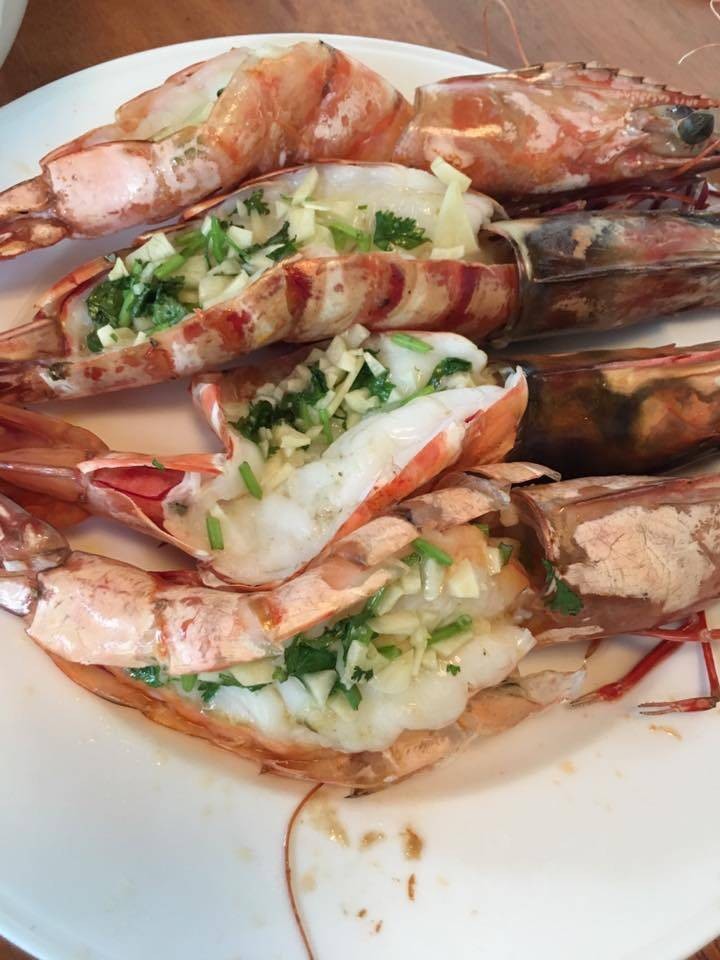 กุ้งลายเสืออบเนย