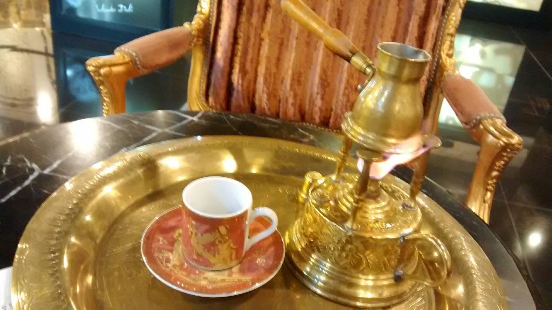 Egyptian coffee set • กาแฟต้มสด ร้าน TUT's Cafe พาราไดซ์ พาร์ค