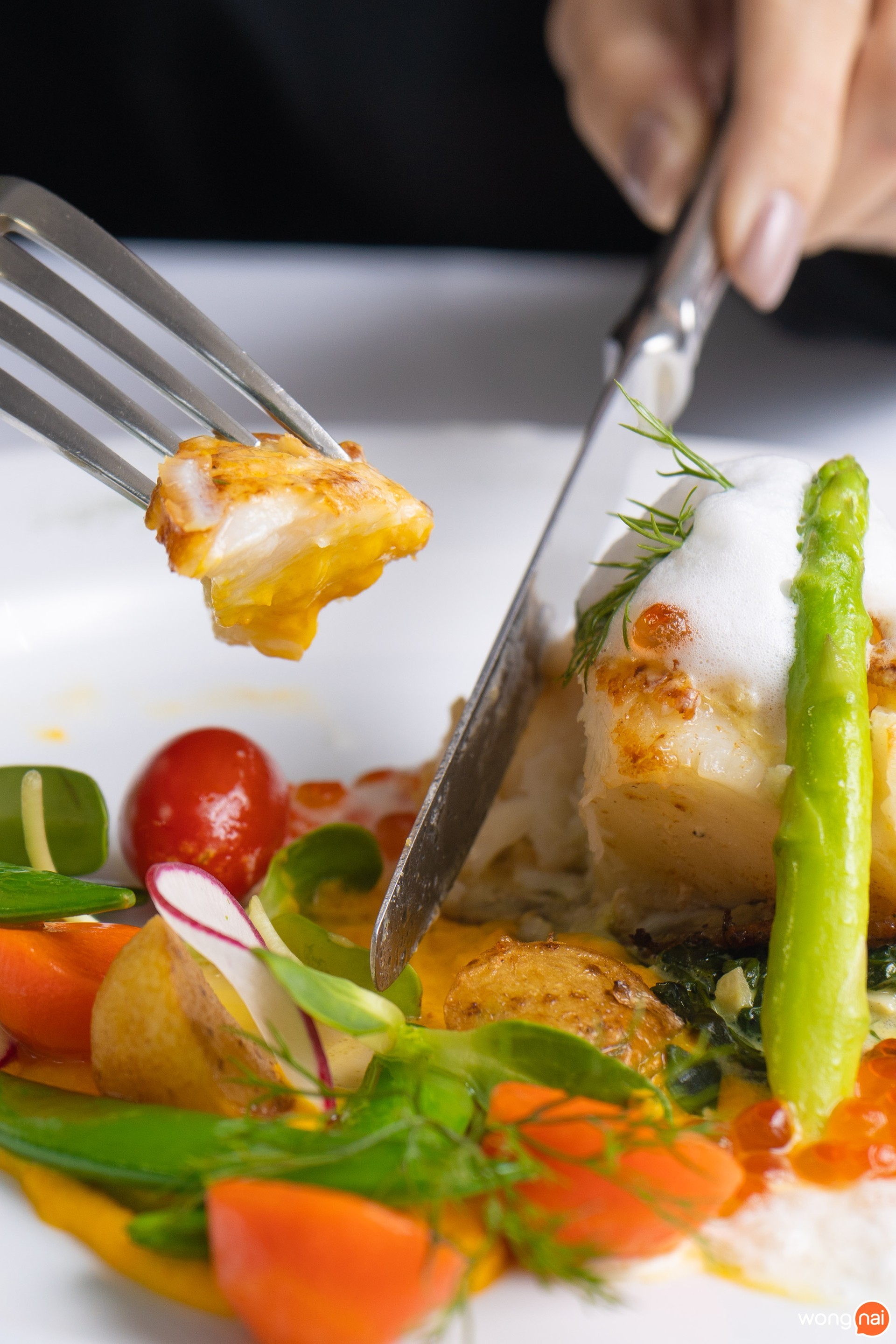 “Grilled Snow fish with Lemon Cream Sauce” ที่ "The Ninth Cafe"
