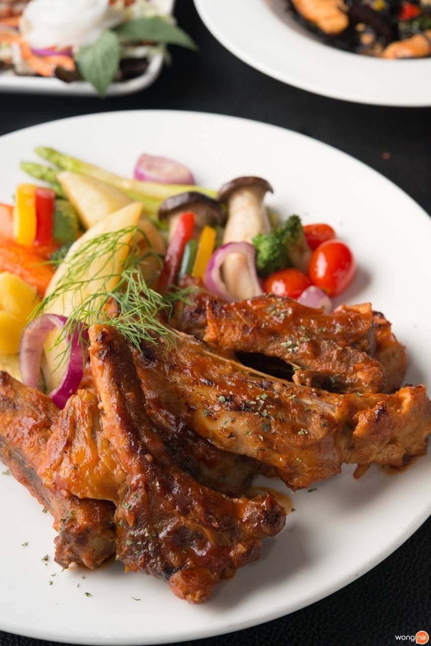 ซี่โครงหมูย่างซอส BBQ wine 22 ร้าน Wine22 ขอนแก่น