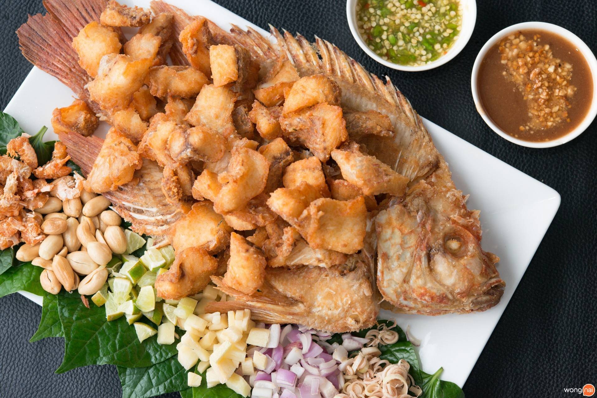 เมี่ยงปลาทับทิม ร้าน Wine22 ขอนแก่น