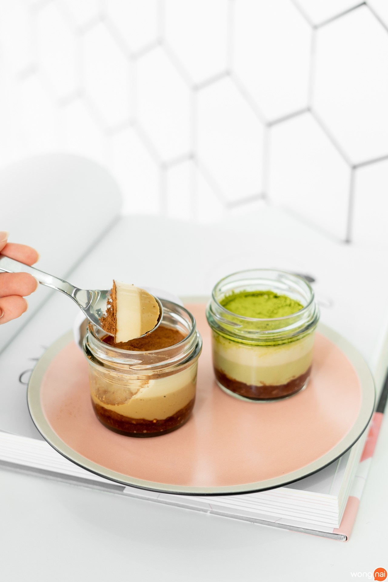 “พานาคอตต้าชาเขียวและนูเทลล่าสูตรครีม” ร้าน "Le Root"