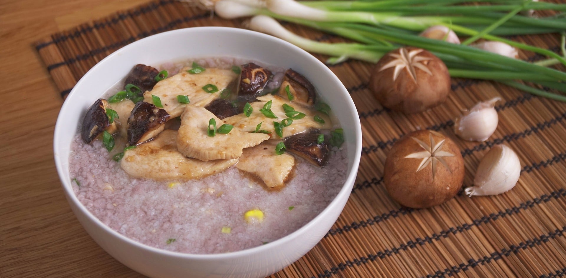 โจ๊กไก่ผัดเห็ดหอม