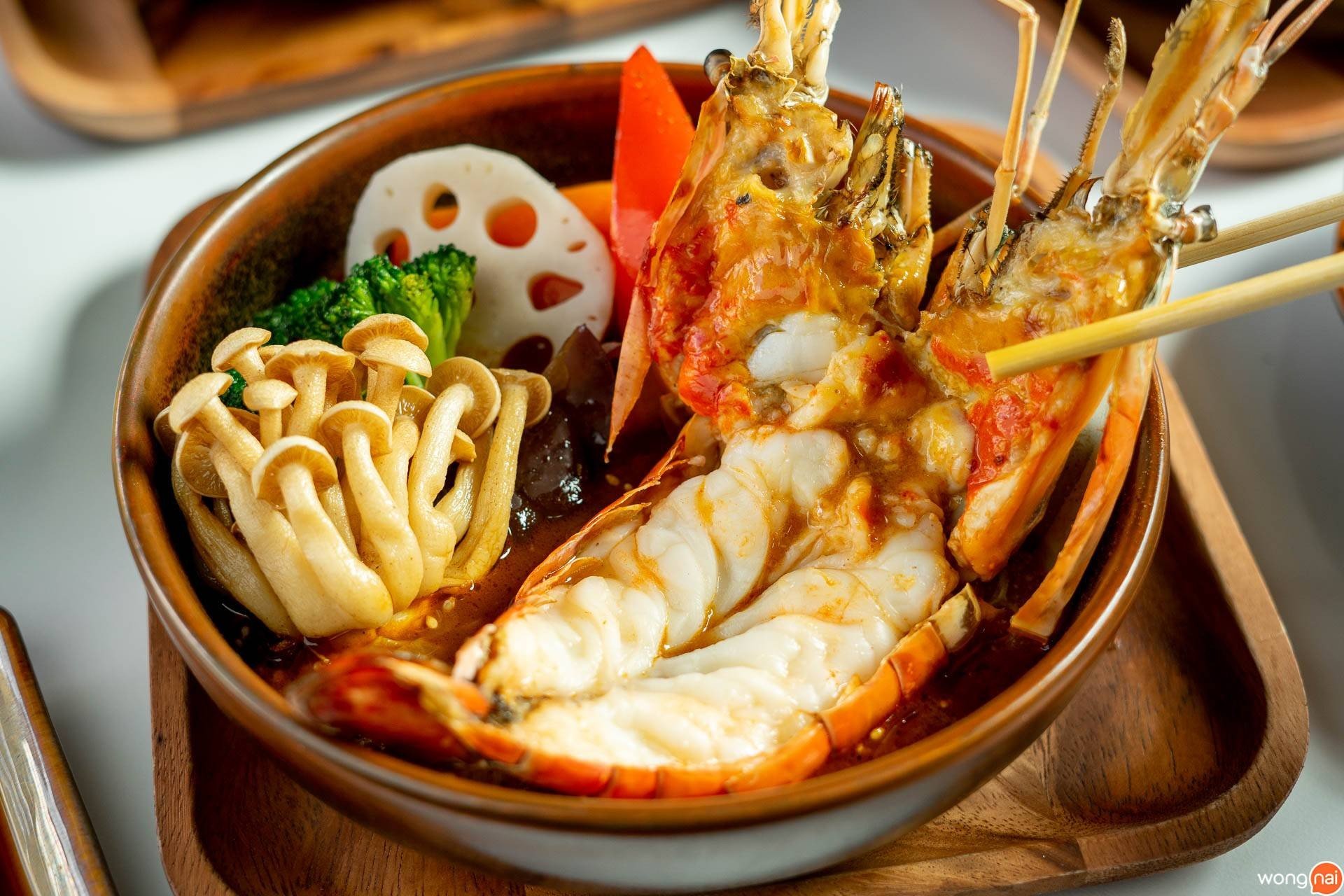 เมนู "ซุปแกงกะหรี่กุ้งแม่น้ำ" ของร้าน "Garaku"