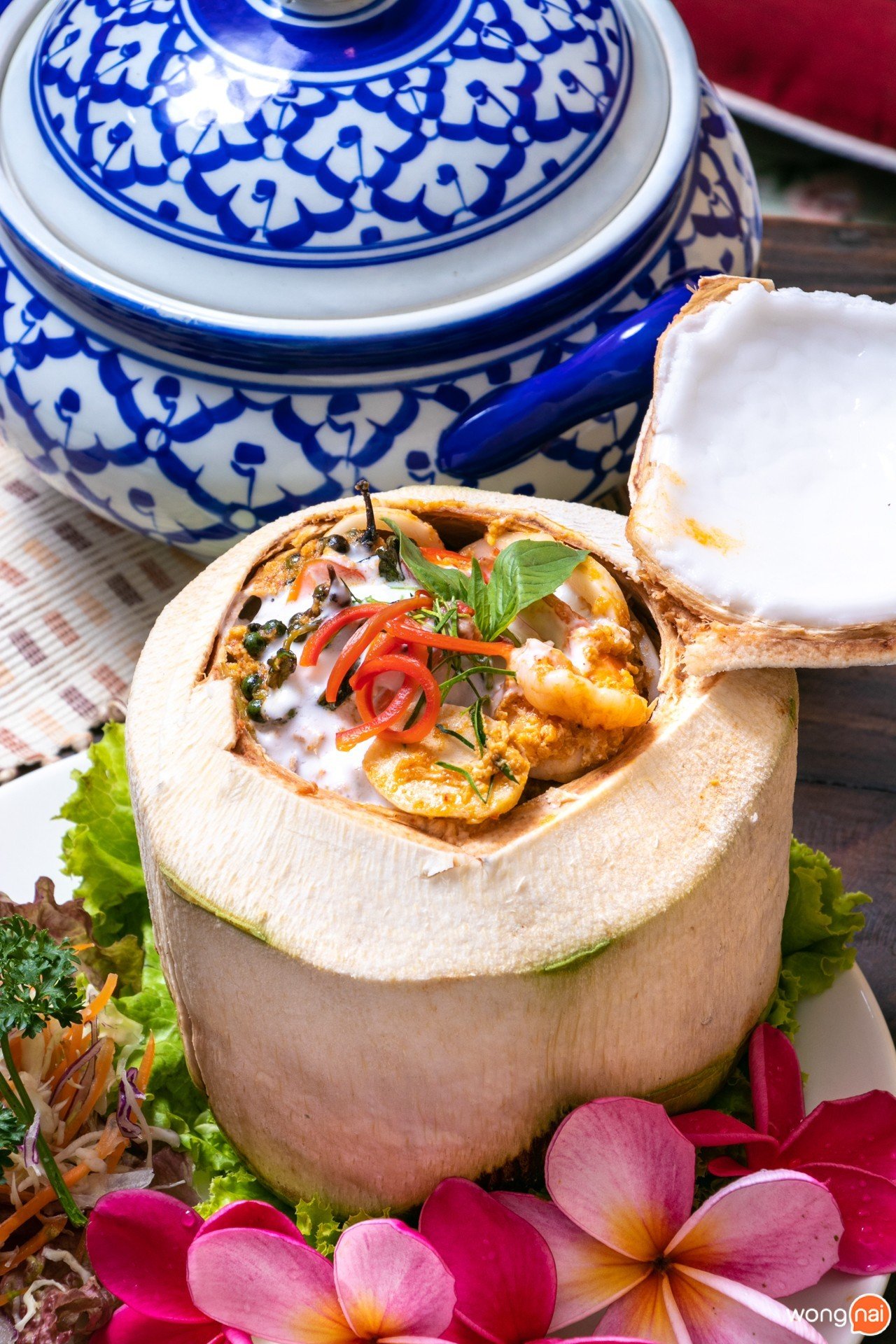 เมนู ห่อหมกทะเลมะพร้าวอ่อน ร้าน ข้าวเม่า เชียงใหม่ Kowmao Cafe & Restaurant เชียงใหม่