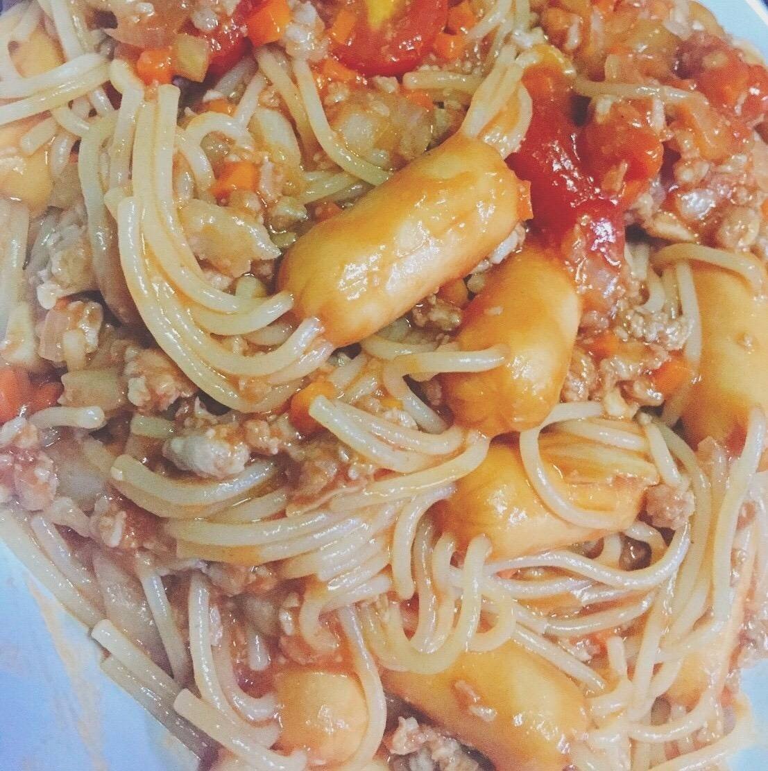 Sausage Spaghetti with Tomato sauce