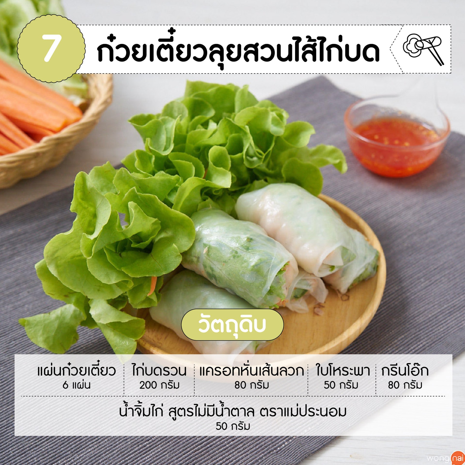 วัตถุดิบ ก๋วยเตี๋ยวลุยสวนไส้ไก่บด