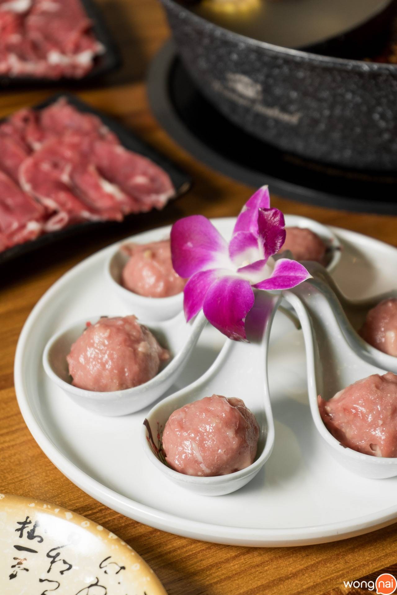 เมนู “ลูกชิ้นเนื้อ” ของร้าน “Treasure Beef Shabu”