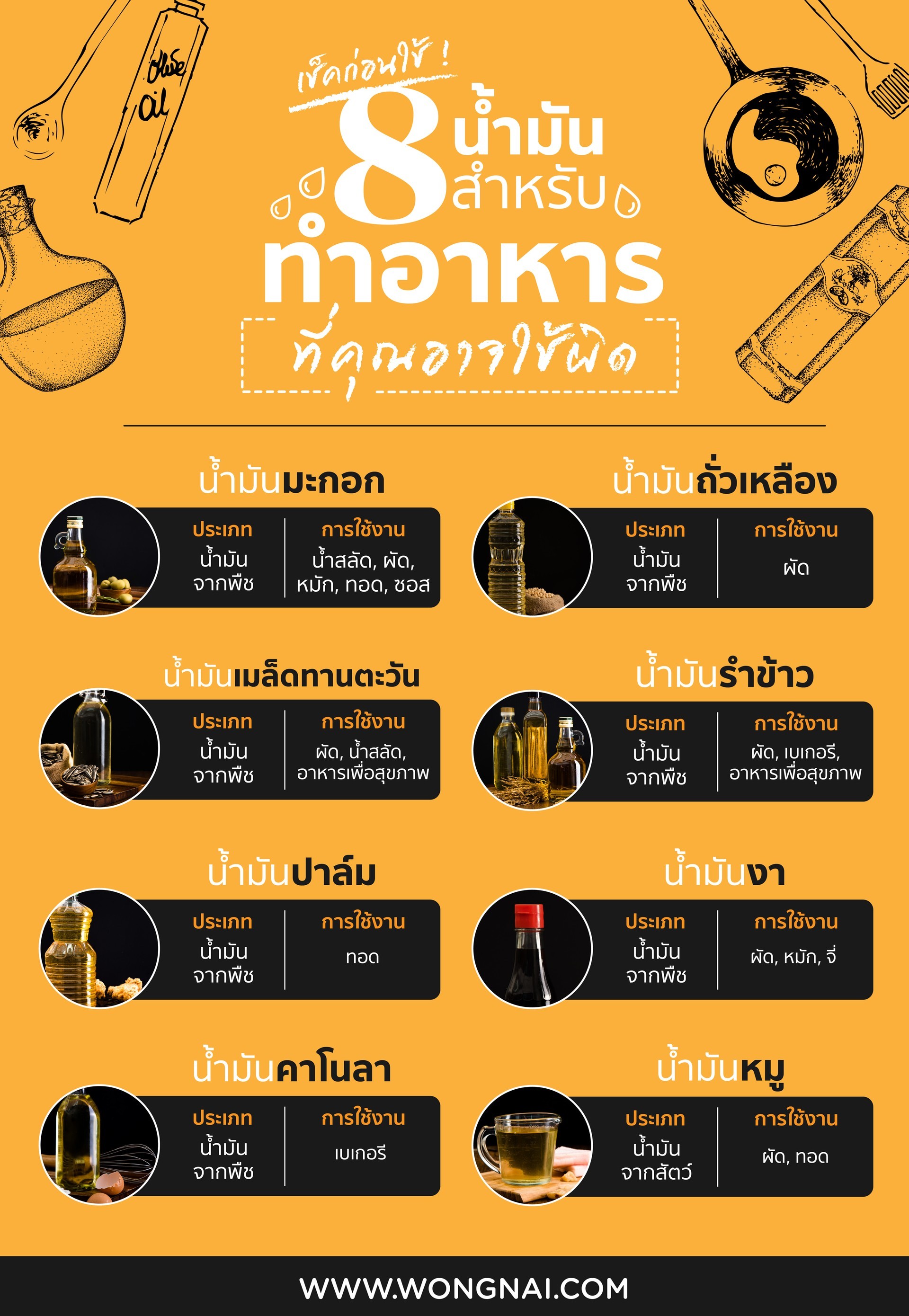 8 น้ำมันสำหรับทำอาหาร ที่คุณอาจใช้ผิด!