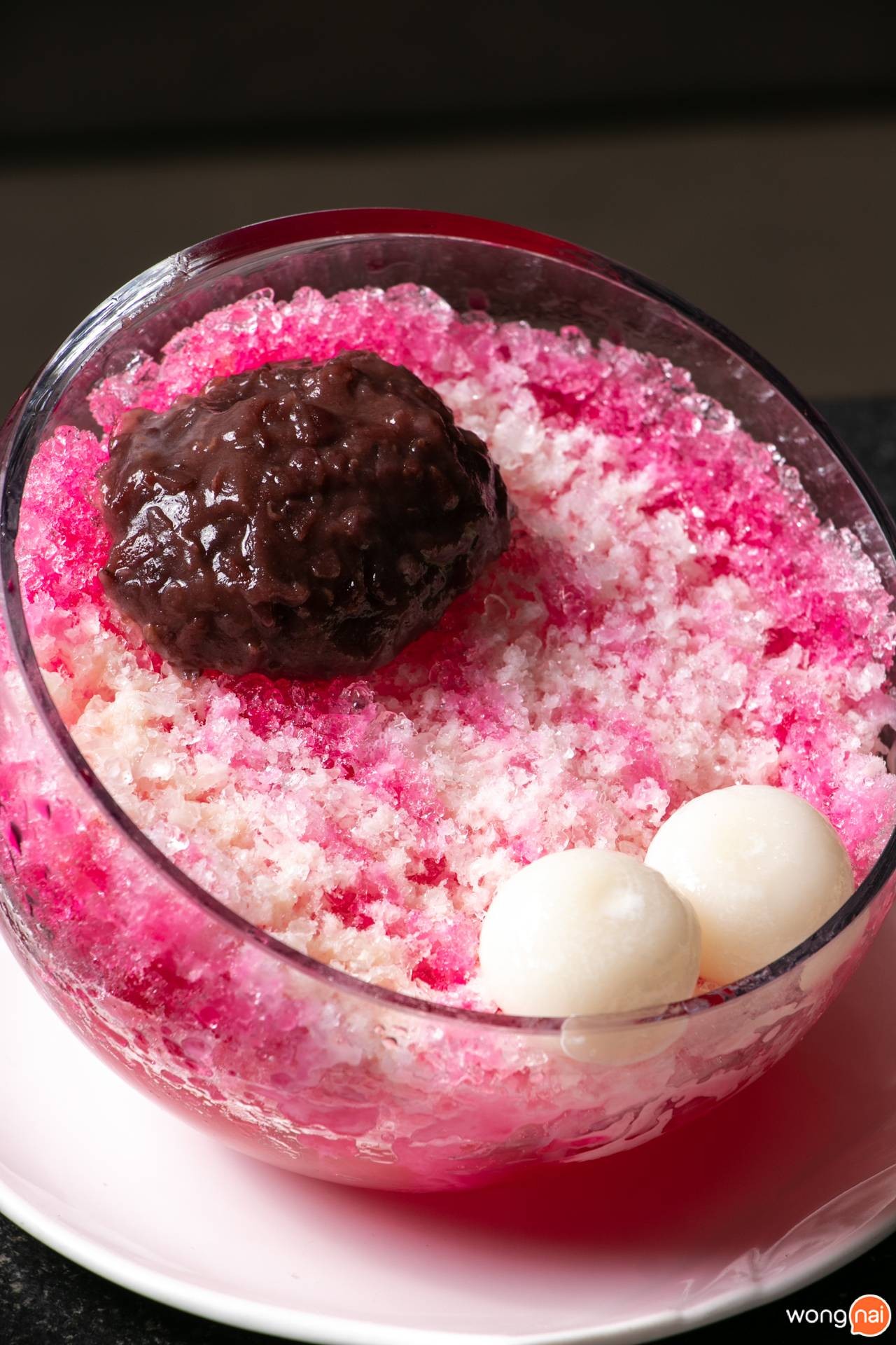 เมนู “น้ำแข็งไสราดถั่วแดงและโมจิ” ของร้าน “Sukishi”