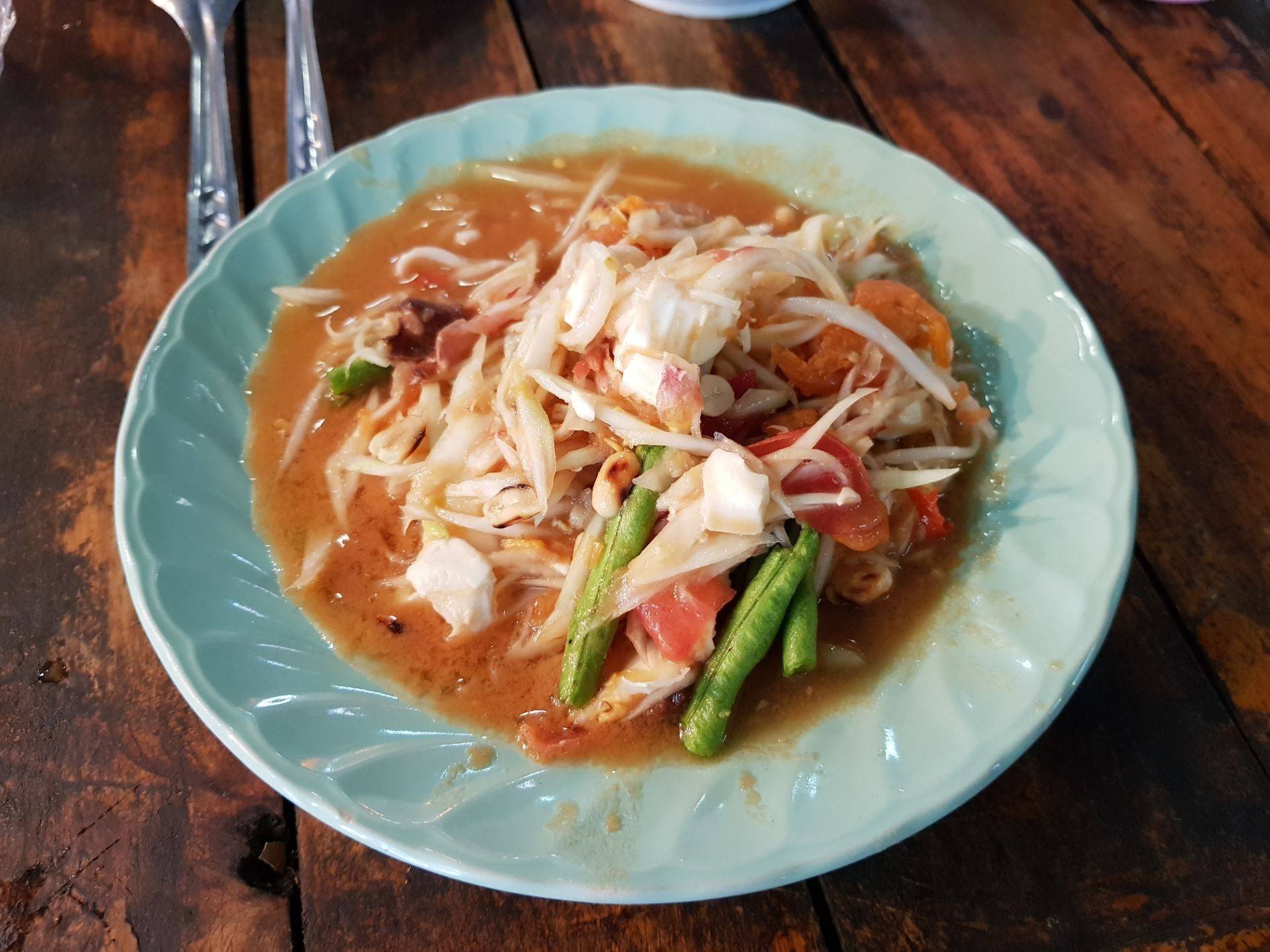 ส้มตำไทยไข่เค็มสูตรร้านส้มตำแท้ๆ