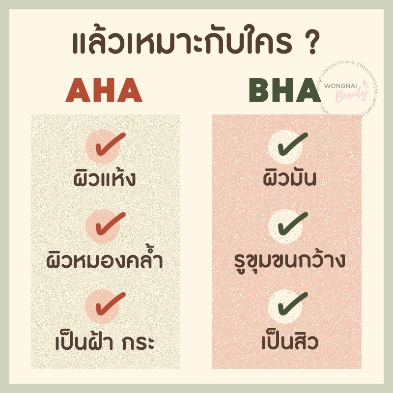 AHA และ BHA คืออะไร ใช้ตัวไหนแล้วขาวกันแน่!!