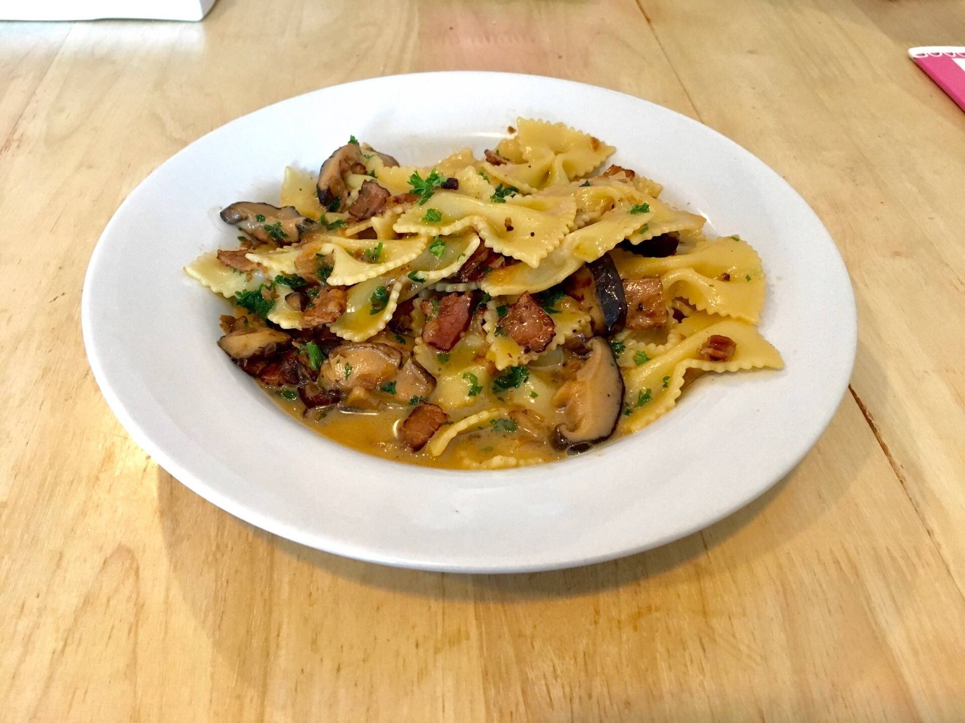 Farfalle With Mushroom Bacon Cream Sauce